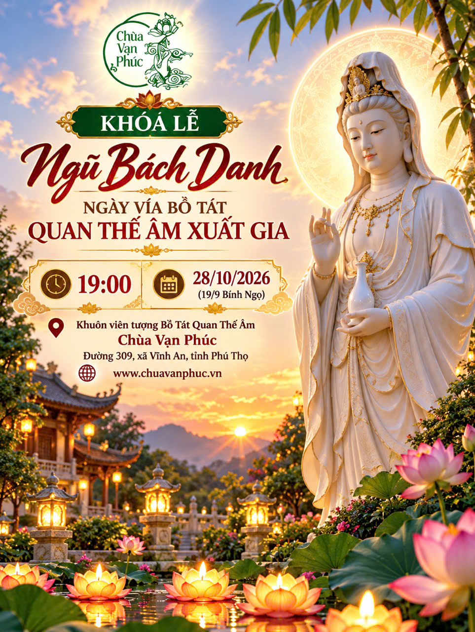 Khóa lễ Ngũ Bách Danh tại Chùa Vạn Phúc nhân ngày vía Quan Thế Âm Bồ Tát xuất gia